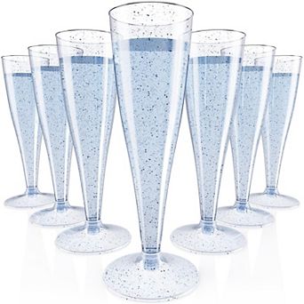 100 Pack Disposable Plastic Champagne Flutes Elegant for Weddings Parties Events