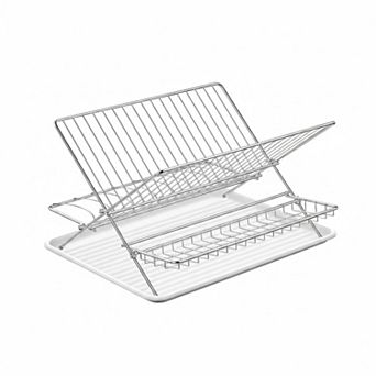 Stainless Steel 2 tier Collapsible Dish Drying Rack Large Capacity Foldable