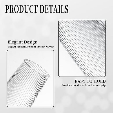 36pcs Stemless Plastic Champagne Flutes 9oz Disposable Ribbed Design for Weddings Events