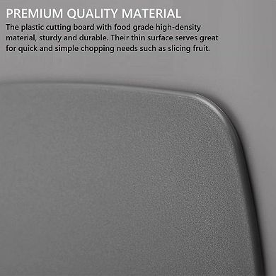 Plastic Kitchen Cutting Board Set 3-Piece Thick Reversible Dishwasher Safe with Easy Grip Handle