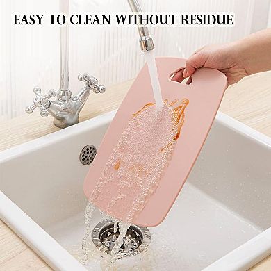 Plastic Kitchen Cutting Board Set 3-Piece Thick Reversible Dishwasher Safe with Easy Grip Handle