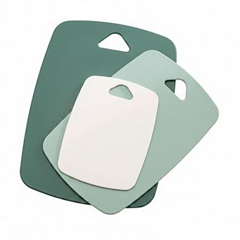 Plastic Kitchen Cutting Board Set 3 pc Thick Reversible Dishwasher Safe with Easy Grip Handle