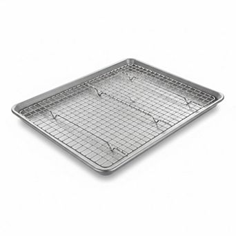 Half Sheet Pan and Nonstick Rack Set Oven Safe Baking Roasting