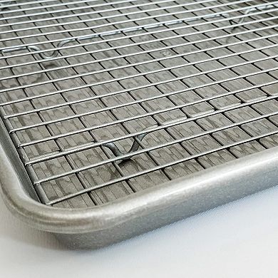 Half Sheet Pan and Nonstick Rack Set Oven Safe Baking Roasting