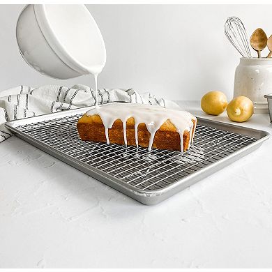 Half Sheet Pan and Nonstick Rack Set Oven Safe Baking Roasting