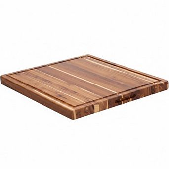 Extra Large Reversible Teak Cutting Board with Grip Handles FSC Certified Gift Ready