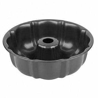 9.5" Non-Stick Carbon Steel Fluted Tube Cake Pan for Baking Pound Cake Jello Flan