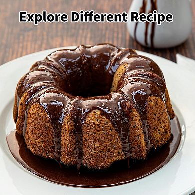 9.5" Non-Stick Carbon Steel Fluted Tube Cake Pan for Baking Pound Cake Jello Flan
