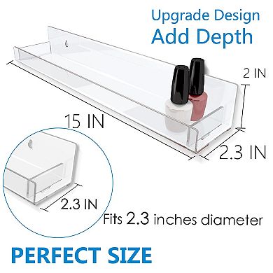8 Pack Floating Wall Shelves 15 Inch Display Storage Rack