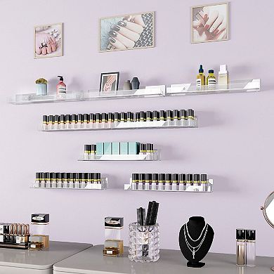 8 Pack Floating Wall Shelves 15 Inch Display Storage Rack