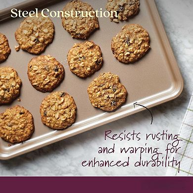 Gourmet 3-Piece Nonstick Bakeware Set Heavy Gauge Steel, Oven Safe 450F, Easy Clean Handling
