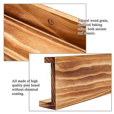 24" Floating Wall Ledge Shelves Wood Display Storage Organizer