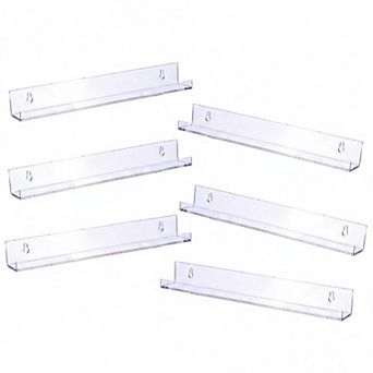 6 Pack Floating Bookshelves Wall Mount Display Storage for Books Vinyl Records Decor
