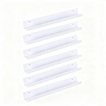 6 Pack Floating Bookshelves Wall Mount Display Storage for Books Vinyl Records Decor