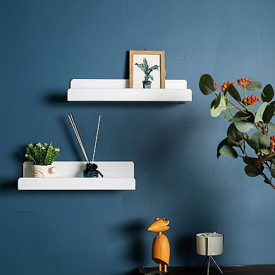 6 Pack Floating Shelves Wall Mounted 15 Inch Storage Rack for Bathroom Kitchen Books Display
