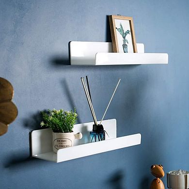 6 Pack Floating Shelves Wall Mounted 15 Inch Storage Rack for Bathroom Kitchen Books Display