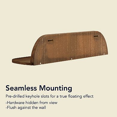 American Art Décor Set of 2 Black Floating Wall Shelves