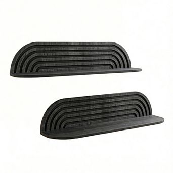 American Art Décor Set of 2 Black Floating Wall Shelves