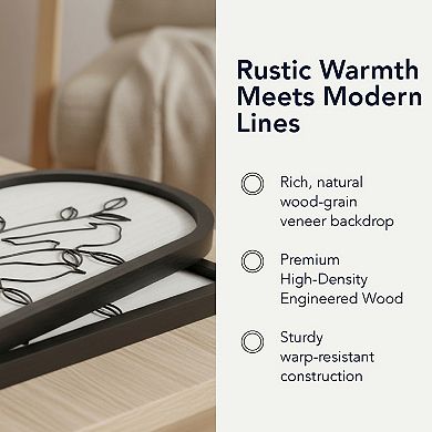 American Art Décor Arched Wire Birds Wood Frame Wall Decor 2-Piece Set