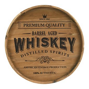 American Art Décor Rustic Whiskey Barrel Wood Plaque Wall Decor
