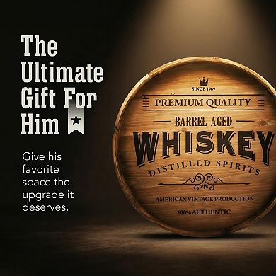 American Art Décor Rustic Whiskey Barrel Wood Plaque Wall Decor