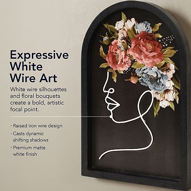 American Art Décor Floral Profile Wood Frame Wall Decor 2-Piece Set