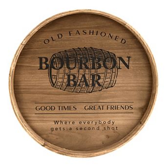 American Art Décor Rustic Bourbon Barrel Wood Plaque Wall Decor
