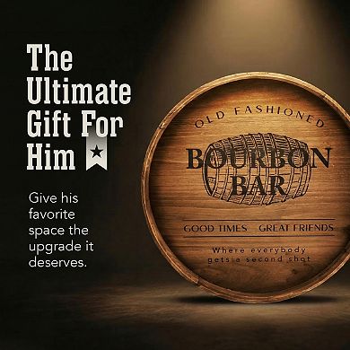 American Art Décor Rustic Bourbon Barrel Wood Plaque Wall Decor