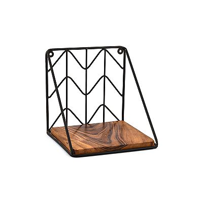Floating Shelves Iron Wood Rustic Display Ledges Set of 2 Heavy Duty Frame