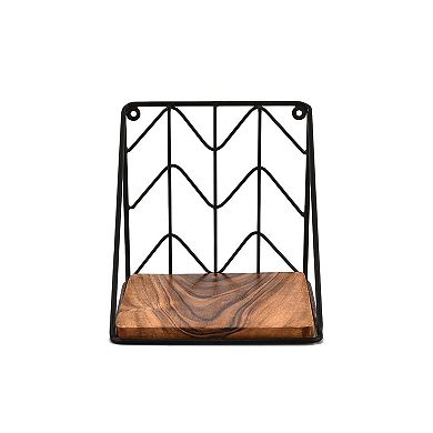 Floating Shelves Iron Wood Rustic Display Ledges Set of 2 Heavy Duty Frame