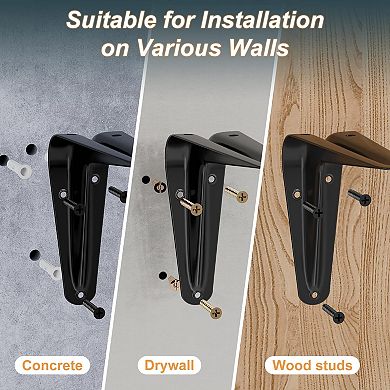 6 Piece Wood Floating Shelves Set Wall Mounted Storage Decor