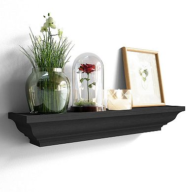 Solid Wood Floating Shelves Set of 4 Display Ledge Storage Wall Shelves for Bedroom Living Room
