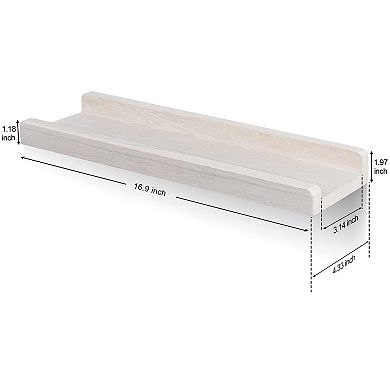 Rustic Wood Floating Ledge Shelves Set of 3 Storage Display Wall Mounted