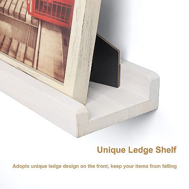 Rustic Wood Floating Ledge Shelves Set of 3 Storage Display Wall Mounted