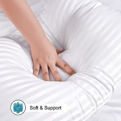 Bed Pillows For Sleeping Super Soft Down Alternative Microfiber Breathable Cotton Cover Supportive