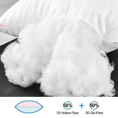 Bed Pillows For Sleeping Super Soft Down Alternative Microfiber Breathable Cotton Cover Supportive