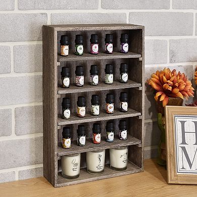 Wooden Wall Mounted Display Shelf Rack for Collectibles Figures Adjustable Height Space Saving