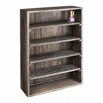 Wooden Wall Mounted Display Shelf Rack for Collectibles Figures Adjustable Height Space Saving