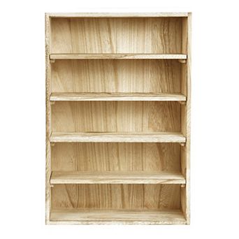 Wooden Wall Mounted Display Shelf Rack for Collectibles Figures Adjustable Height Space Saving