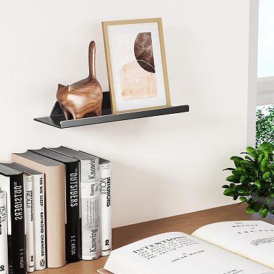 All-Metal Floating Wall Shelves Heavy-Duty Storage Modern Decor For Home