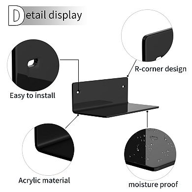 Small Wall Mounted Floating Shelves for Decor Storage 2 Pack