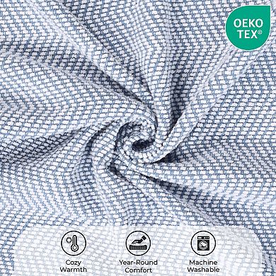 SUPERIOR Chrisney Chevron Medium Weight Cotton Throw Blanket
