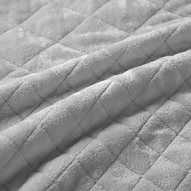 SUPERIOR Holly Modern Grid Embossed Soft Fluffy Fleece Throw Blanket