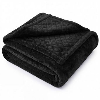 SUPERIOR Holly Modern Grid Embossed Soft Fluffy Fleece Throw Blanket