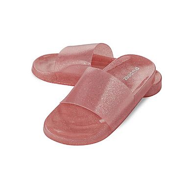 Pupeez Girls Summer Open Toe Jelly Slide Sandals Lightweight Casual Comfort Slide