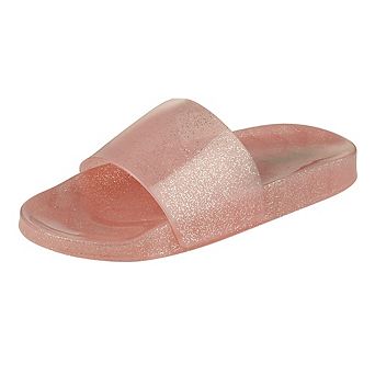 Pupeez Girls Summer Open Toe Jelly Slide Sandals Lightweight Casual Comfort Slide
