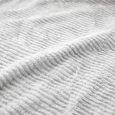 SUPERIOR Kacey Luxe Ribbed Corduroy Fluffy Fleece Throw Blanket