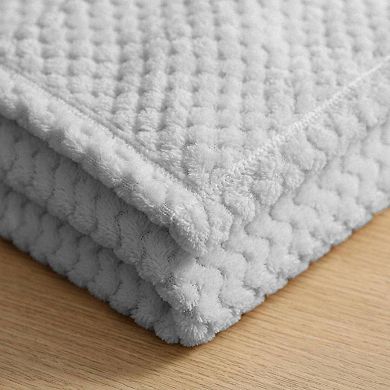SUPERIOR Textured Fluffy Fleece Throw Blanket