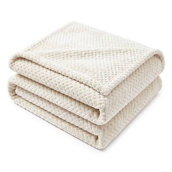 SUPERIOR Textured Fluffy Fleece Throw Blanket
