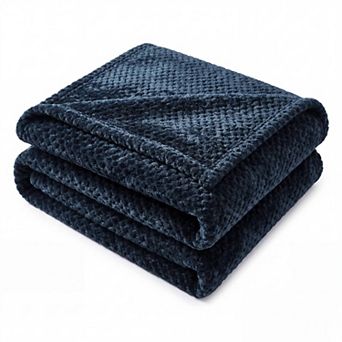 SUPERIOR Textured Fluffy Fleece Throw Blanket